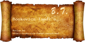 Boskovics Tamás névjegykártya